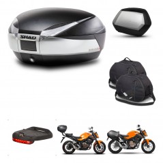 SHAD Maletas SH35 PREMIUM + soporte montaje baul SH48 accesorios TITANIUM KIT-463844