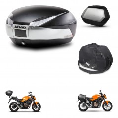 SHAD Maletas SH35 PREMIUM + soporte montaje baul SH48 accesorios TITANIUM KIT-463849