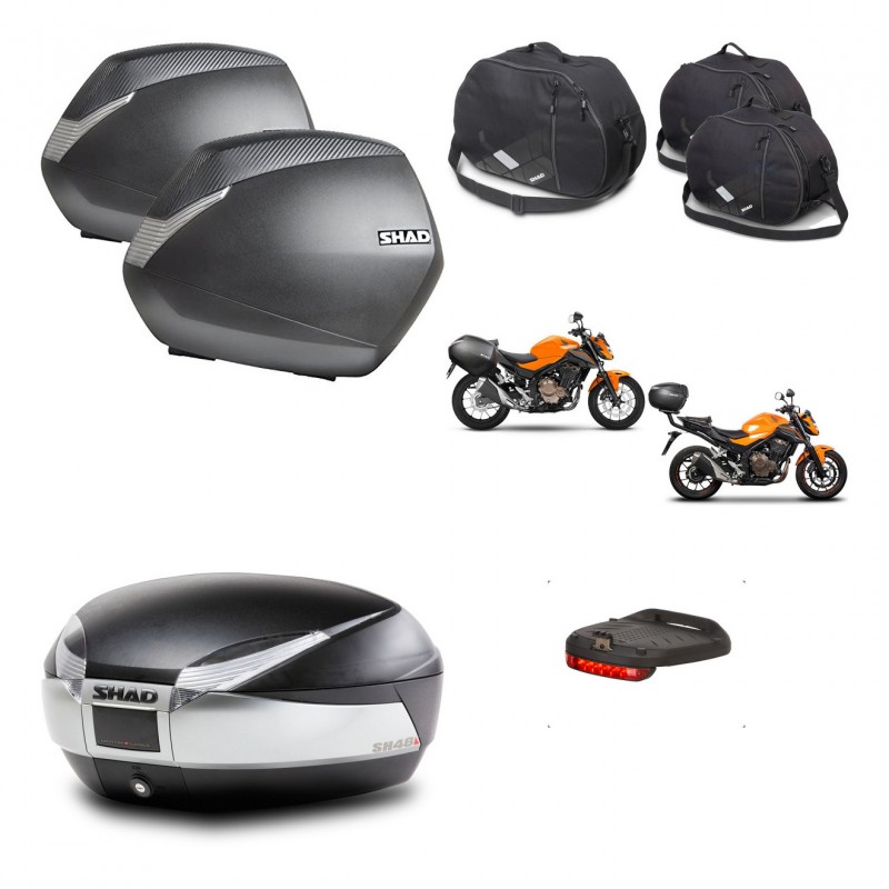 SHAD Baul SH48 + soporte montaje maletas SH36 accesorios TITANIUM PREMIUM KIT-463853