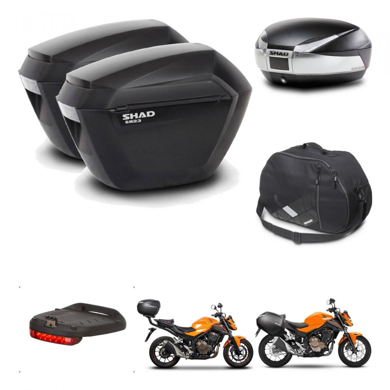 SHAD Baul SH48 + soporte montaje maletas sh23 accesorios TITANIUM PREMIUM KIT-463854