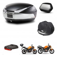 SHAD Maletas SH35 PREMIUM + soporte montaje baul SH48 accesorios TITANIUM KIT-463855