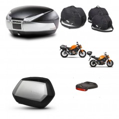 SHAD Maletas SH35 PREMIUM + soporte montaje baul SH48 accesorios TITANIUM KIT-463856