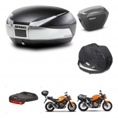 SHAD Maletas sh23 alu + soporte montaje baul SH48 accesorios TITANIUM PREMIUM KIT-463857