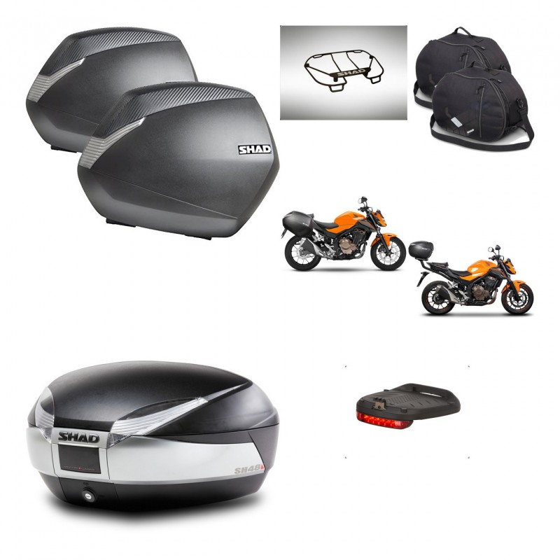 SHAD SH48 trunk + mounting bracket SH36 suitcases accessories TITANIUM PREMIUM KIT-463865