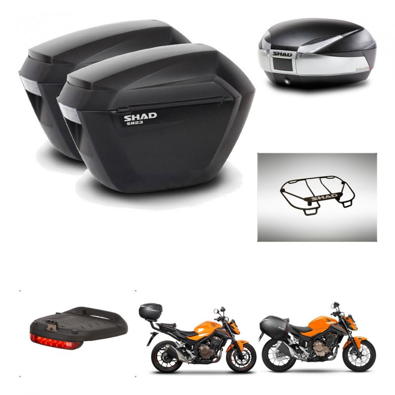 SHAD Baul SH48 + soporte montaje maletas sh23 accesorios TITANIUM PREMIUM KIT-463866