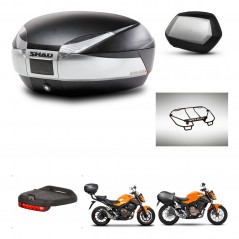 SHAD Maletas SH35 PREMIUM + soporte montaje baul SH48 accesorios TITANIUM KIT-463867