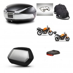 SHAD Maletas SH35 PREMIUM + soporte montaje baul SH48 accesorios TITANIUM KIT-463868