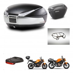 SHAD Maletas sh23 alu + soporte montaje baul SH48 accesorios TITANIUM PREMIUM KIT-463869