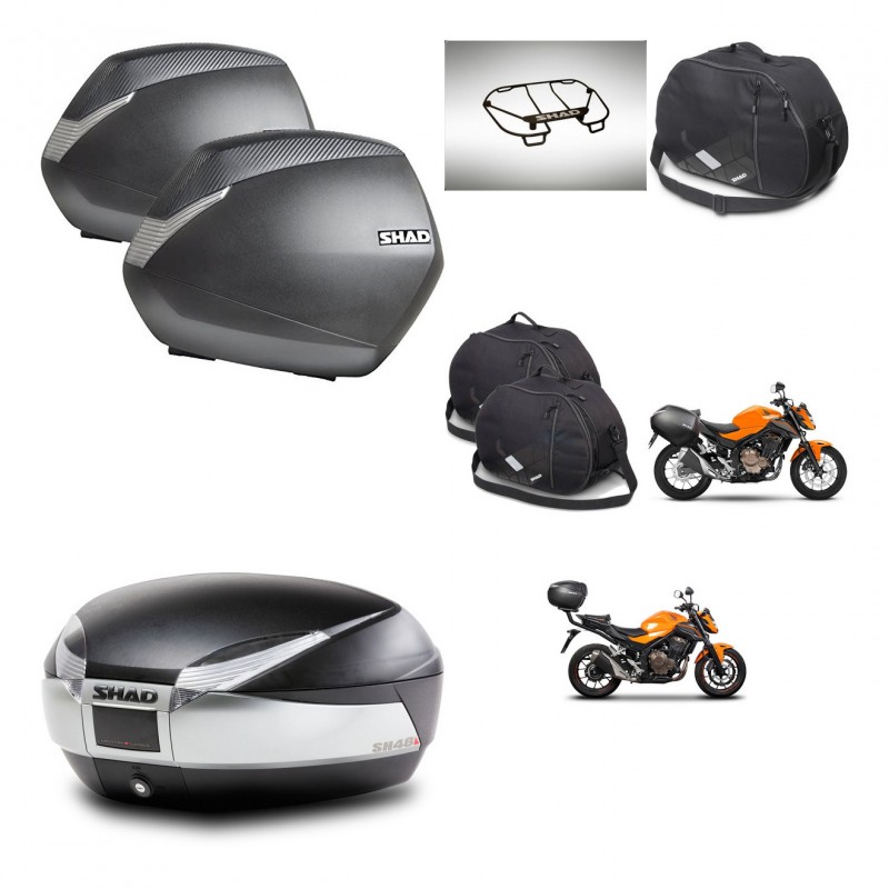 SHAD SH48 trunk + mounting bracket SH36 suitcases accessories TITANIUM PREMIUM KIT-463871