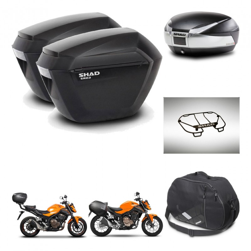 SHAD SH48 trunk + mounting bracket sh23 suitcases accessories TITANIUM PREMIUM KIT-463872