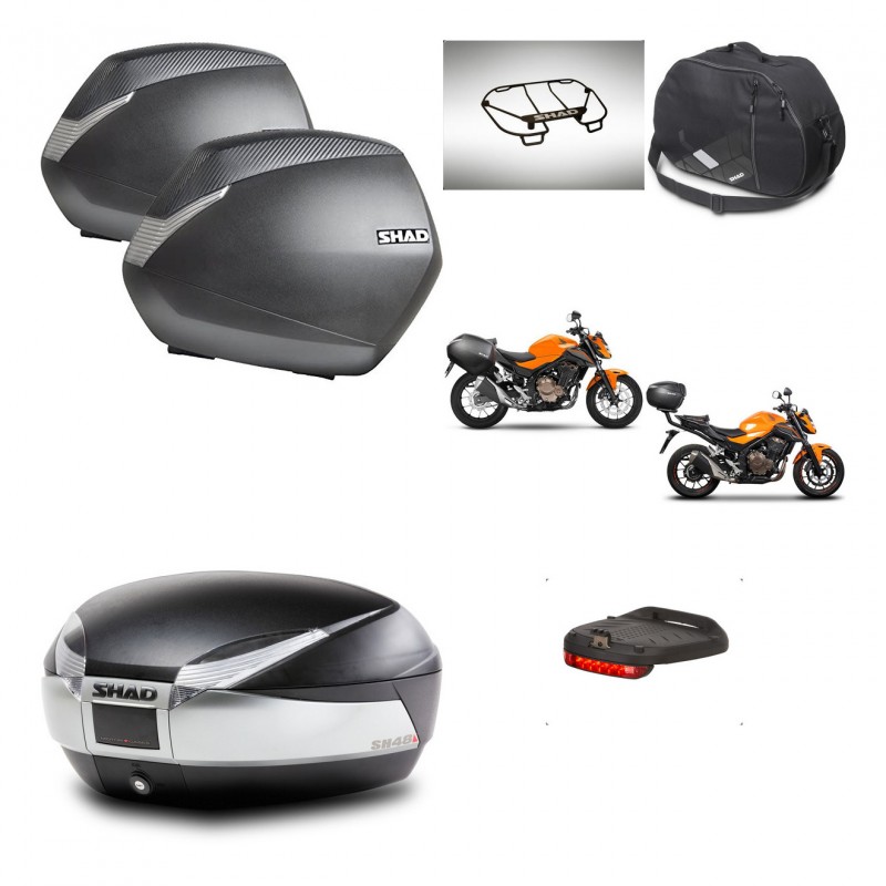 SHAD SH48 trunk + mounting bracket SH36 suitcases accessories TITANIUM PREMIUM KIT-463876
