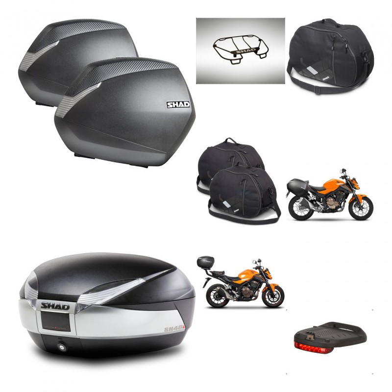 SHAD SH48 trunk + mounting bracket SH36 suitcases accessories TITANIUM PREMIUM KIT-463877