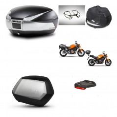SHAD Maletas SH35 PREMIUM + soporte montaje baul SH48 accesorios TITANIUM KIT-463879