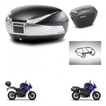 SHAD Maletas sh23 alu + soporte montaje baul SH48 accesorios TITANIUM PREMIUM KIT-463886