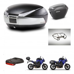 SHAD SH23 alu suitcases + mounting bracket SH48 trunk accessories TITANIUM PREMIUM KIT-463887