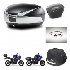 SHAD SH23 alu suitcases + mounting bracket SH48 trunk accessories TITANIUM PREMIUM KIT-463888