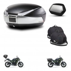 SHAD SH35 PREMIUM suitcases + mounting bracket SH48 trunk accessories TITANIUM KIT-463894