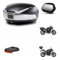 SHAD Maletas SH35 PREMIUM + soporte montaje baul SH48 accesorios TITANIUM KIT-463899