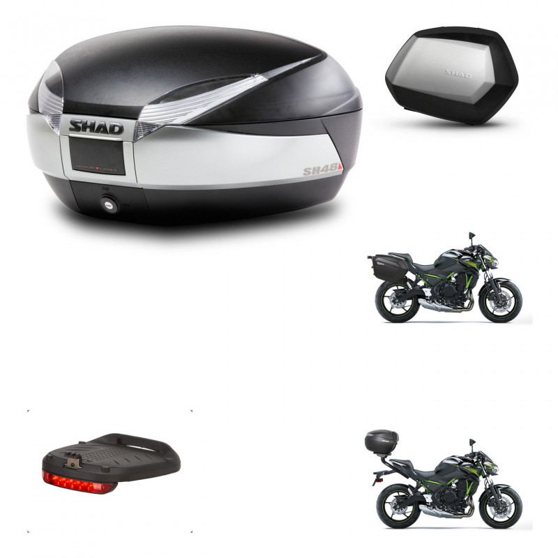 SHAD Maletas SH35 PREMIUM + soporte montaje baul SH48 accesorios TITANIUM KIT-463899