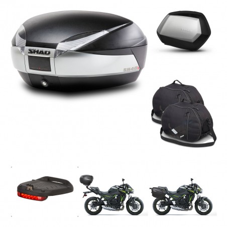 SHAD Maletas SH35 PREMIUM + soporte montaje baul SH48 accesorios TITANIUM KIT-463900