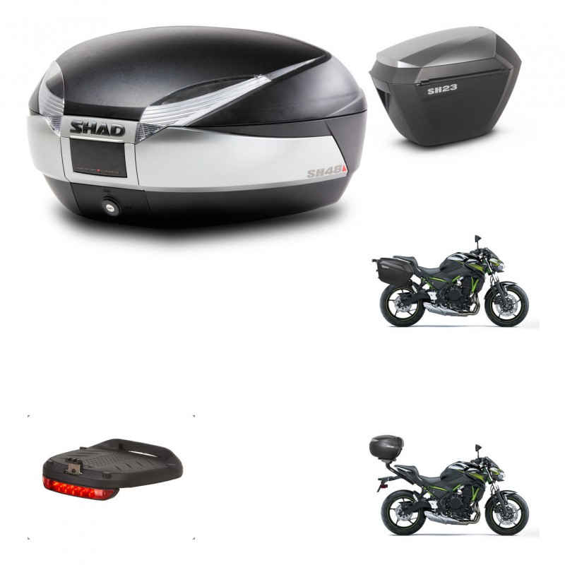 SHAD Maletas sh23 alu + soporte montaje baul SH48 accesorios TITANIUM PREMIUM KIT-463901