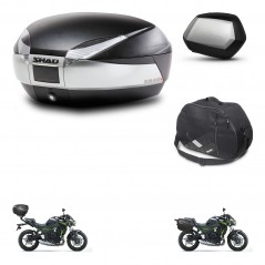 SHAD SH35 PREMIUM suitcases + mounting bracket SH48 trunk accessories TITANIUM KIT-463905
