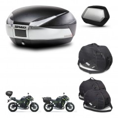 SHAD SH35 PREMIUM suitcases + mounting bracket SH48 trunk accessories TITANIUM KIT-463906