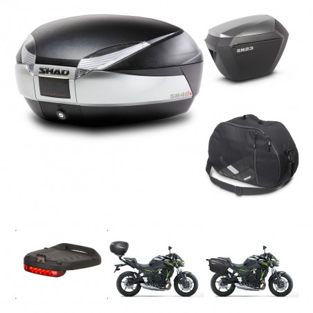 SHAD Maletas sh23 alu + soporte montaje baul SH48 accesorios TITANIUM PREMIUM KIT-463913