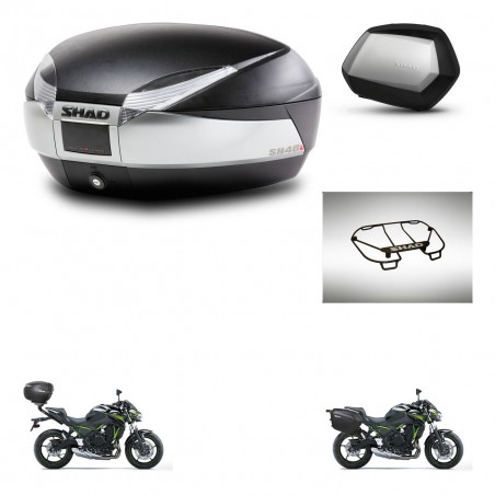 SHAD Maletas SH35 PREMIUM + soporte montaje baul SH48 accesorios TITANIUM KIT-463917