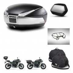 SHAD SH35 PREMIUM suitcases + mounting bracket SH48 trunk accessories TITANIUM KIT-463918
