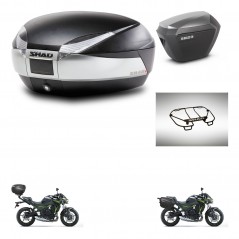 SHAD SH23 alu suitcases + mounting bracket SH48 trunk accessories TITANIUM PREMIUM KIT-463919