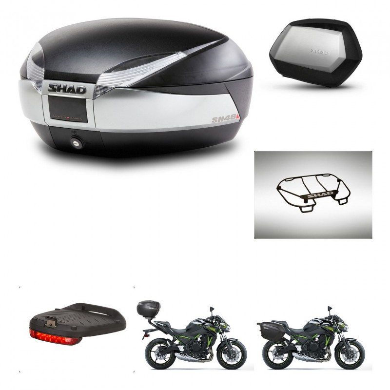 SHAD Maletas SH35 PREMIUM + soporte montaje baul SH48 accesorios TITANIUM KIT-463923