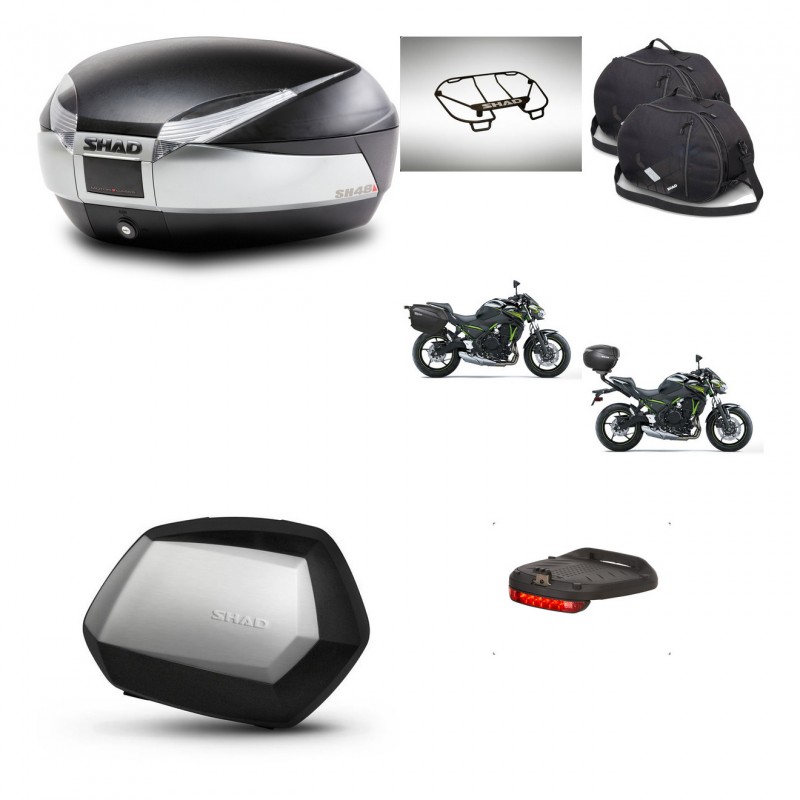 SHAD Maletas SH35 PREMIUM + soporte montaje baul SH48 accesorios TITANIUM KIT-463924