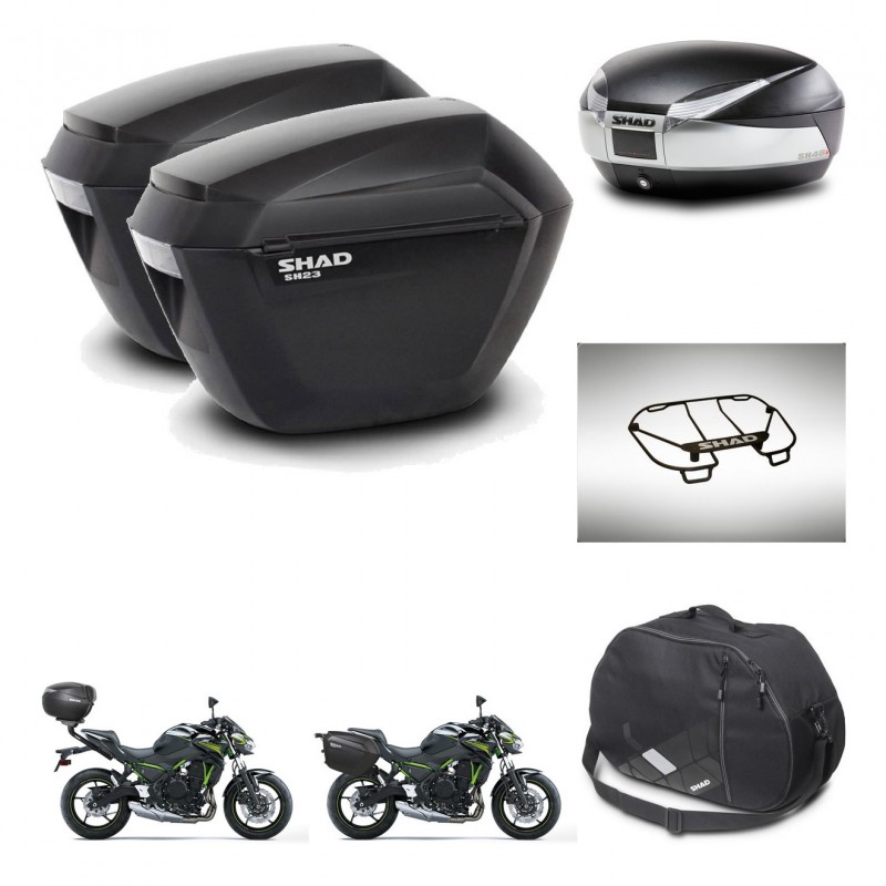SHAD SH48 trunk + mounting bracket sh23 suitcases accessories TITANIUM PREMIUM KIT-463928