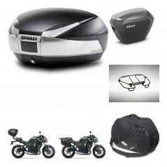 SHAD Maletas sh23 alu + soporte montaje baul SH48 accesorios TITANIUM PREMIUM KIT-463931