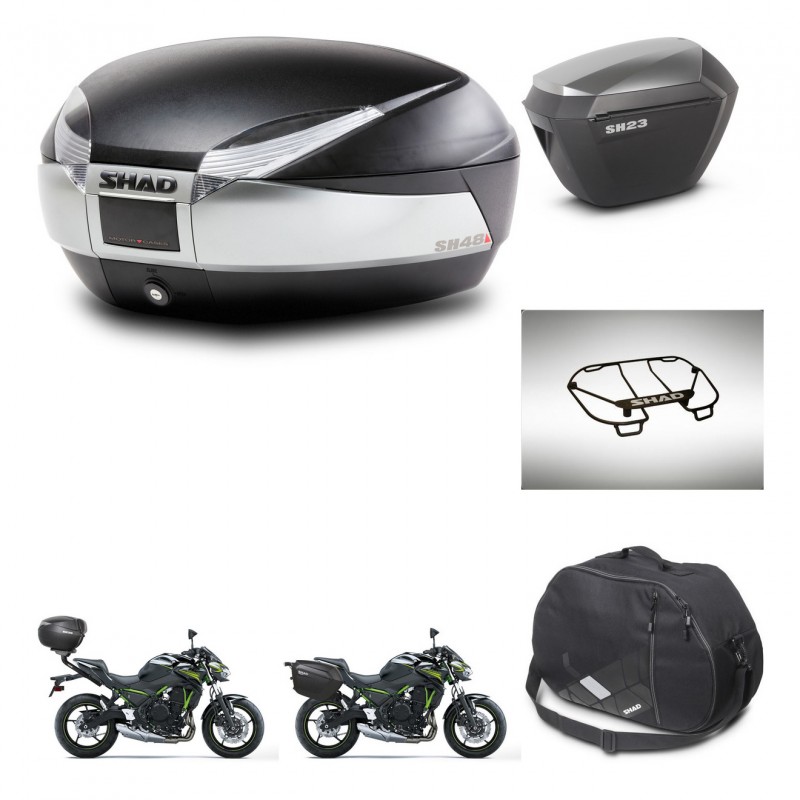 SHAD Maletas sh23 alu + soporte montaje baul SH48 accesorios TITANIUM PREMIUM KIT-463931