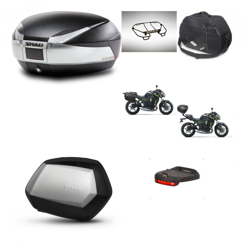 SHAD Maletas SH35 PREMIUM + soporte montaje baul SH48 accesorios TITANIUM KIT-463935