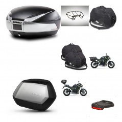 SHAD SH35 PREMIUM suitcases + mounting bracket SH48 trunk accessories TITANIUM KIT-463936