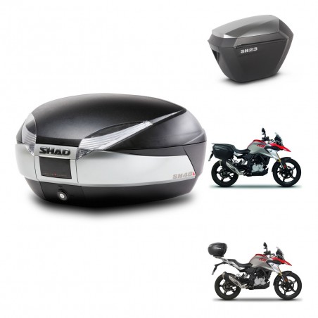 SHAD Maletas sh23 alu + soporte montaje baul SH48 TITANIUM PREMIUM KIT-463943
