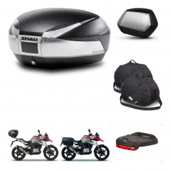 SHAD Maletas SH35 PREMIUM + soporte montaje baul SH48 accesorios TITANIUM KIT-463948