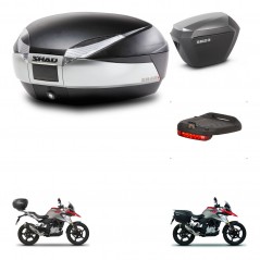 SHAD Maletas sh23 alu + soporte montaje baul SH48 accesorios TITANIUM PREMIUM KIT-463949