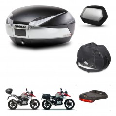 SHAD Maletas SH35 PREMIUM + soporte montaje baul SH48 accesorios TITANIUM KIT-463959