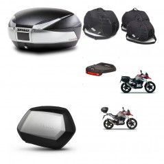 SHAD Maletas SH35 PREMIUM + soporte montaje baul SH48 accesorios TITANIUM KIT-463960