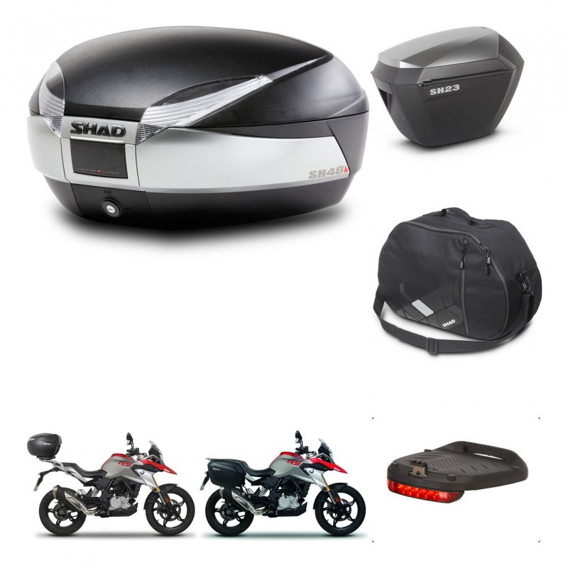 SHAD Maletas sh23 alu + soporte montaje baul SH48 accesorios TITANIUM PREMIUM KIT-463961