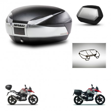 SHAD Maletas SH35 PREMIUM + soporte montaje baul SH48 accesorios TITANIUM KIT-463965