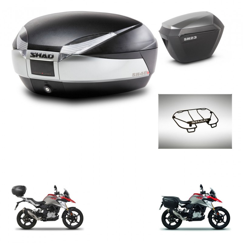 SHAD Maletas sh23 alu + soporte montaje baul SH48 accesorios TITANIUM PREMIUM KIT-463967