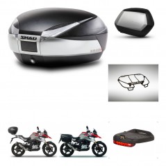 SHAD SH35 PREMIUM suitcases + mounting bracket SH48 trunk accessories TITANIUM KIT-463971
