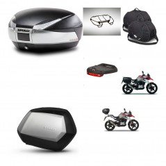 SHAD SH35 PREMIUM suitcases + mounting bracket SH48 trunk accessories TITANIUM KIT-463972