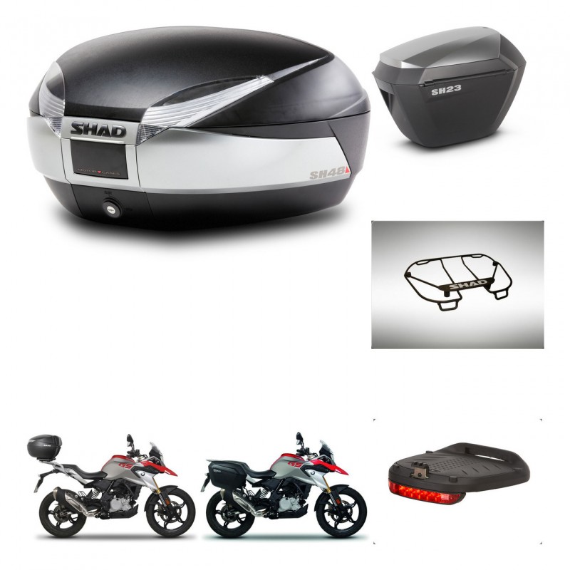 SHAD Maletas sh23 alu + soporte montaje baul SH48 accesorios TITANIUM PREMIUM KIT-463973