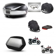 SHAD Maletas SH35 PREMIUM + soporte montaje baul SH48 accesorios TITANIUM KIT-463984